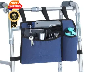 Nu-gz5s-k2x3 Kelduemi Premium Walker Bag With Cup Holder Large Capacity Basket Inch Dark Blue