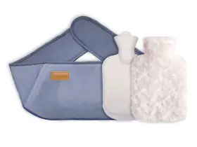 Kellegour 770887234774 Hot Water Bottle With Plush Waist Cover - Rubber Bag 16 28 Cm Grey