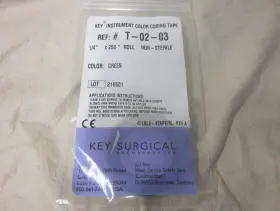T-02-03 Key Surgical 1/4 Inch X 250 Green Instrument Color Coding Tape 216501