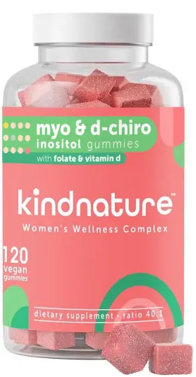 Kindnature 794811367567 Women S Fertility Support Gummies - Myo Inositol D Chiro 2000mg 120ct