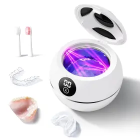 Kingwell 199284144712 45khz Ultrasonic Retainer Cleaner Machine 230ml Denture White