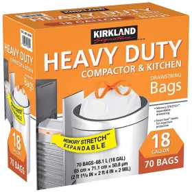 1755436 Kirkland Signature Compactor And Kitchen Trash 1 Count Pack Of 70 White