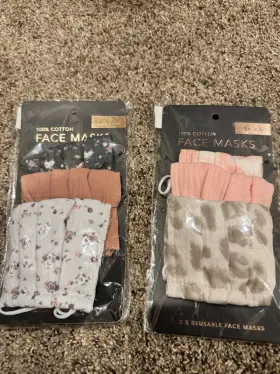 Kitsch 819677025205 Cotton Face Mask Set Of 3 Two Avail Nib. Priced/pkg Disc If Buy Both