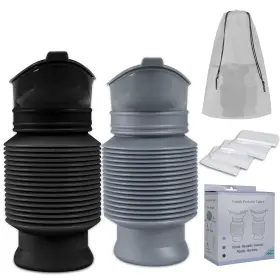 Kkaffe 765133665198 Pee Bottles For Men Collapsible Emergency Urinal One Size Black And Gray