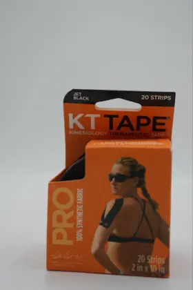 Kt Tape 893169002332 Pro Jet Black 20 Pre-cut Synthetic Strips 10 2 4 7 Days Wear