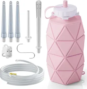 Zd1002a Kyzetjd Collapsible Silicone Enema Bag Bottle Kit 1.2 L Capacity 5.2ft Ena