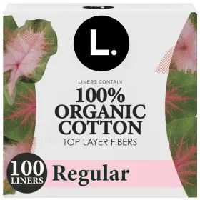 L. 073010719606 Regular Ultra Thin Liners 100 Count Organic Women Coverage Cotton Layer