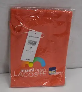 Rf9862 Lacoste Miami Open Rare Cotton Face Mask With Pouch Bag Orange