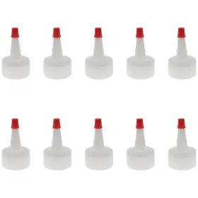 L-tip-cap-28-410-r-10 Lbtodh 10 Pcs Squeeze Bottle Lids 28/410 Red Tip Cap Plastic Dispensing Caps