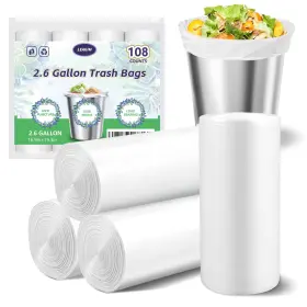 Lg-tb008 Leagim Small Trash Bags 2.6 Gallon-108 Count 1 Pack Of 108 White