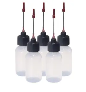 Liberty Products 696598045167 5-pack 1oz Plastic Squeeze Bottles With 1.5 Inch Stainless Applicators