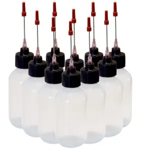 Liberty Products 696606045240 10-2oz Plastic Squeeze Bottles 1.5 Inch Stainless Applicators