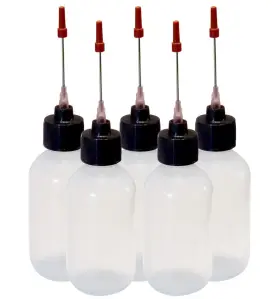 Liberty Products 696606045257 5-2oz Plastic Squeeze Bottles 1.5 Stainless Applicators