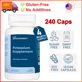 Lem10315 Life Enhancement High Absorption Potassium Supplement 1020 Mg 120 Ser 240 Cap