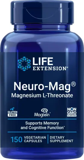 01603150 Life Extension Magnesium L Threonate 150 Vegetarian Capsules Neuro Mag
