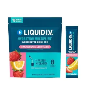 Liquid I.v. 850039286438 Electrolyte Powder Drink Mix Hydration Multiplier Strawberry Lemonade