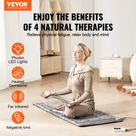 Livfitup 197988808770 Vevor Far Infrared Heating Pad Jade And Tourmaline Stones 60 Inch X 24