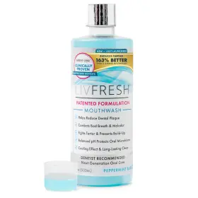 Liv7788 Livfresh Mouthwash Peppermint Burst 16.9 Fl Oz Tartar Control Gum Health Proven