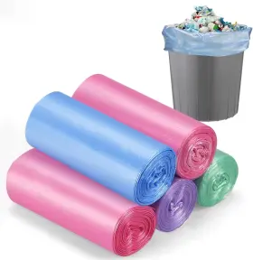 Locam 631514495138 Small Trash Bags 4 Gallon Bathroom Garbage 30 Count Pack Of 5 Multicolor