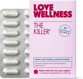 Love Wellness 850003843551 The Killer Boric Acid Suppositories For Women Vaginal