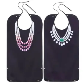 Lovever 680358072784 Adult Bibs For Women Adjustable Soft Polyester Eating Pack Of 2