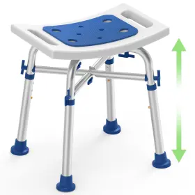 Fbl620258 Loyoda Shower Stool 500lb Heavy Duty Height Adjustable Padded Large Blue