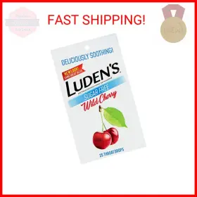 Ludens 784922573872 Throat Drops Sugar Free Wild Cherry 25 Count