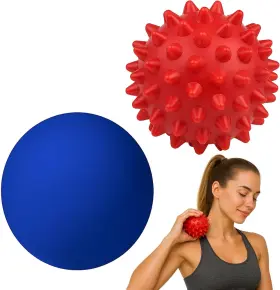 202501 Lukyport Physical Massage Therapy Ball Set Lacrosse And Spiky For Blue-red
