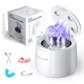 Lunakind 774882448976 Ultrasonic Retainer Cleaner 42khz Dental Cleaning Pod For Dentures White