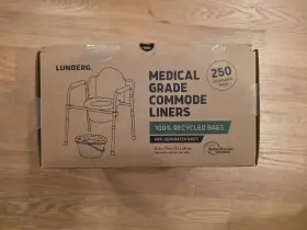 Lunderg 850040724660 Recycled Commode Liners Medical Grade New 250 Disposable Toilet Bags