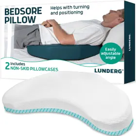 Lunderg 860008125941 Bedsore Pillow Positioning Wedge With 2 Non Slip Pillowcases And Adjustable Slope
