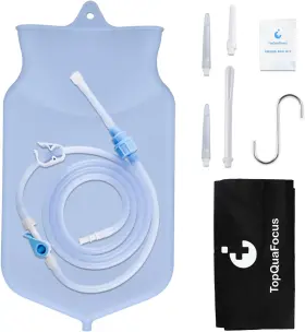 Luofunake 744110438284 Topquafocus 2 Quart Silicone Enema Bag Kit For Colon Cleaning Coffee Reusa