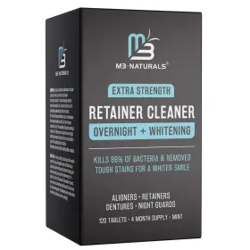 M3 Naturals 850021371715 Overnight Whitening Retainer Cleaner 120 Count