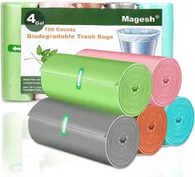 Magesh 742079764741 Small Trash Bags Biodegradable 4 1 Count Pack Of 150 Clourful