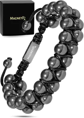 12214421 Magnetrx Magnetic Hematite Bracelet Max Strength Adjustable Black
