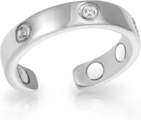 Msr05-sc-10 Magnetrx Magnetic Ring For Women Elegant Crystal Magnet 10 Silver