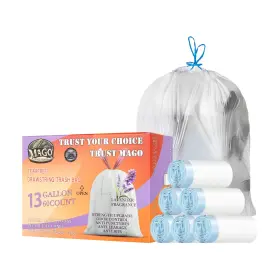 10791126070486 Mago Family Magic 13 Gallon Trash Bags Tall 60 Count Pack Of 1 White