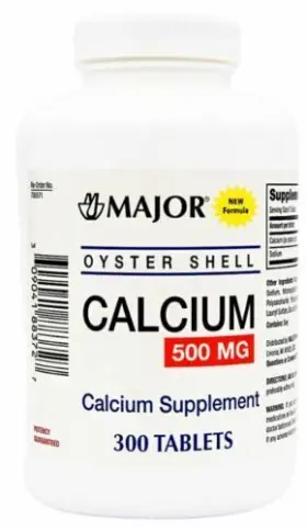 00904-5460-72 Major Oyster Shell Calcium 500 Mg. 300 Tablets 1 Bottle