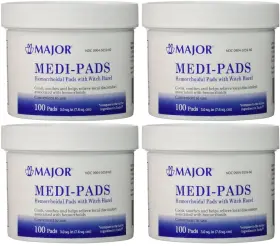 00904-6829-60 Major Medi-pads Tucks Witch Hazel Hemorrhoidal Pads Set Of 4 Jars 100