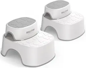 Mt-2-sf Maliton 2 Step Stool For Toddlers Baby Kids Bathroom White