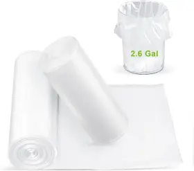 Marbe 710568524886 Clear Trash Bags - 100 2.6 Gallon Small Garbage Clear-2.6gal-100