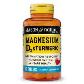 3000iu Mason Natural 311845166357 Magnesium Vitamin D3 Turmeric 500mg 150mg 60 Count Supply