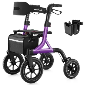 Mw2402-purple Maxwalk Walker With Seat 12 Wheels Foldable Height Adjustable Purple Rollator Mw2402-purple Maxwalk Walker With Seat 12 Wheels Foldable Height Adjustable Purple Rollator