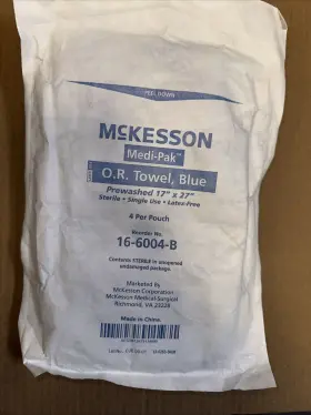 16-6004-b Mckesson Mck-o.r. Towel 17 W X 27 L Inch Blue Sterile