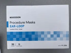 91-2102 Mckesson Mck-procedure Mask Pleated Earloops One Size Fits Most Blue Nonsterile