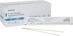 Mck241061s Mckesson Cotton-tipped Applicator Swabstick Sterile Wood 6 Inch Pack Of 1