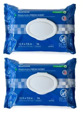 Wpw96 Mckesson Staydry Wipe Soft Pack Aloe Vit E Scented 96 Count Ea 2-pack