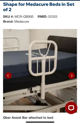 Qb900-3ns Medacure A Set Of Two Qbar Assist Bar By For Hospital Bed Frame
