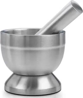 Med-215 Medca Pill Crusher - 304 Food Grade Stainless Steel Mortar And Pestle Silver