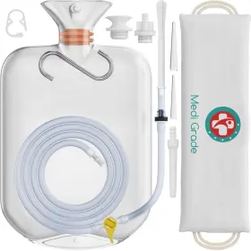 Medi Grade 060551221342 Enema Kit For Adults 0.53 Gal Capacity - Transparent Hands-free With One-wa